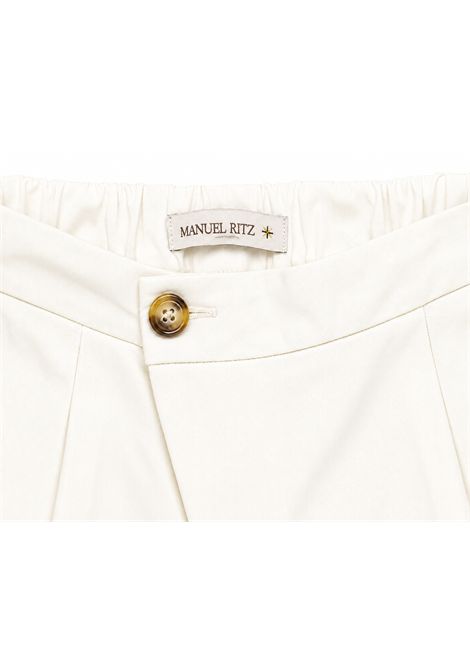 Pantaloni con chiusura decentrata MANUEL RITZ | MR4557LATTE